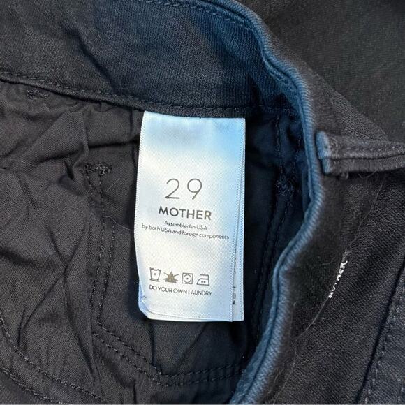 MOTHER High Waisted Lace Up Looker Ankle Not Guilty Denim Jean Black Size 29 - Picture 8 of 10